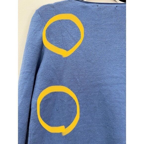 NWD Tahari Women's Size L Blue Wave V-Neck Sweater MSRP $68 "thread pulls" - Picture 2 of 11